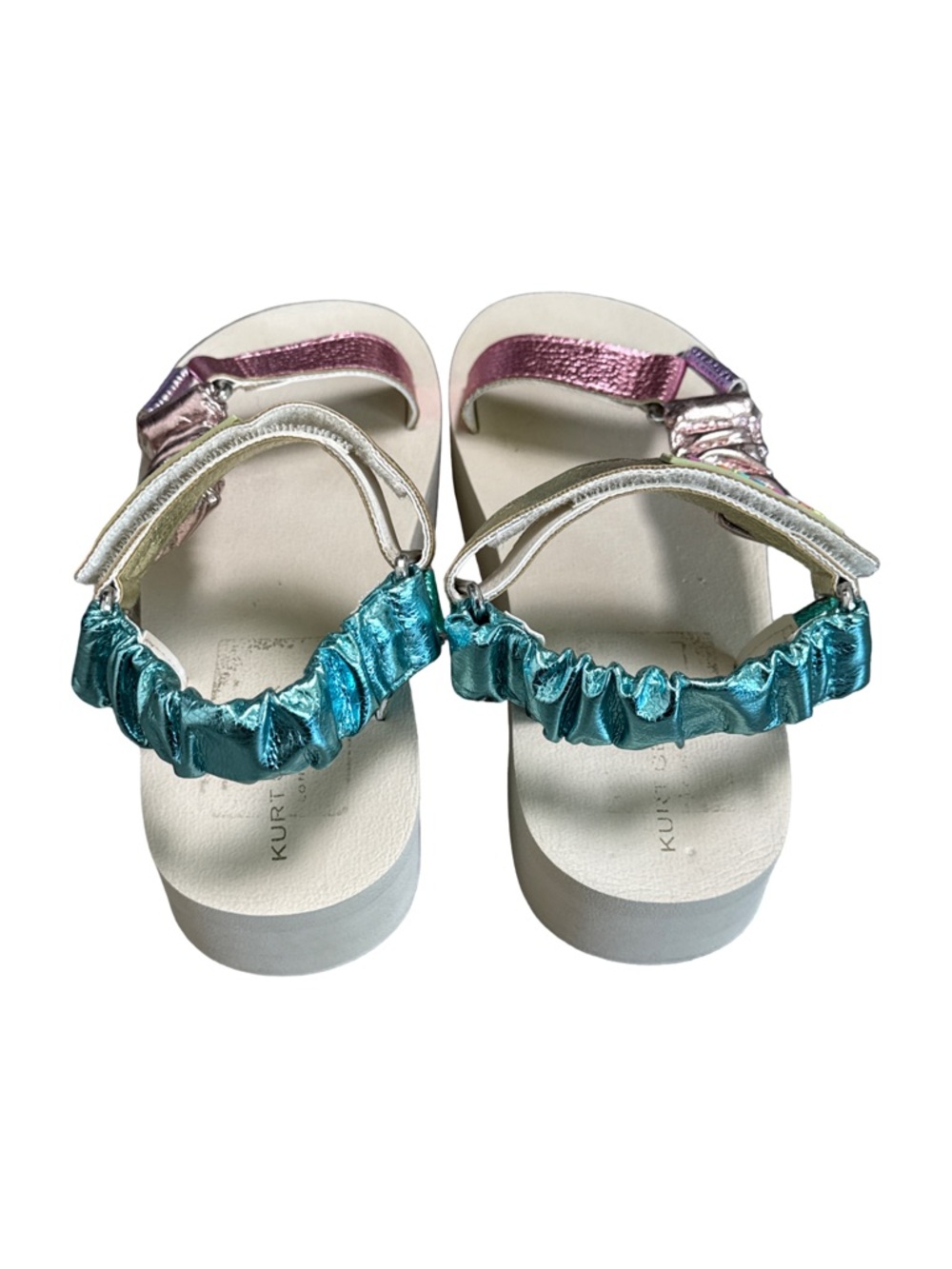 Kurt Geiger London Mini Orion Sandals Size 2 Rainbow Metallic Platform - Picture 7 of 11